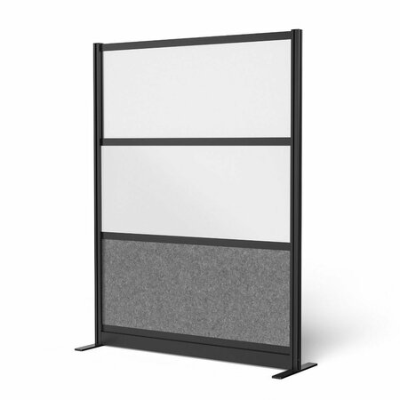 LUXOR Modular Wall Room Divider System - Black Frame - 53in. x 70in. Starter Wall - Wide Paneling MW-5370-FWCGWB